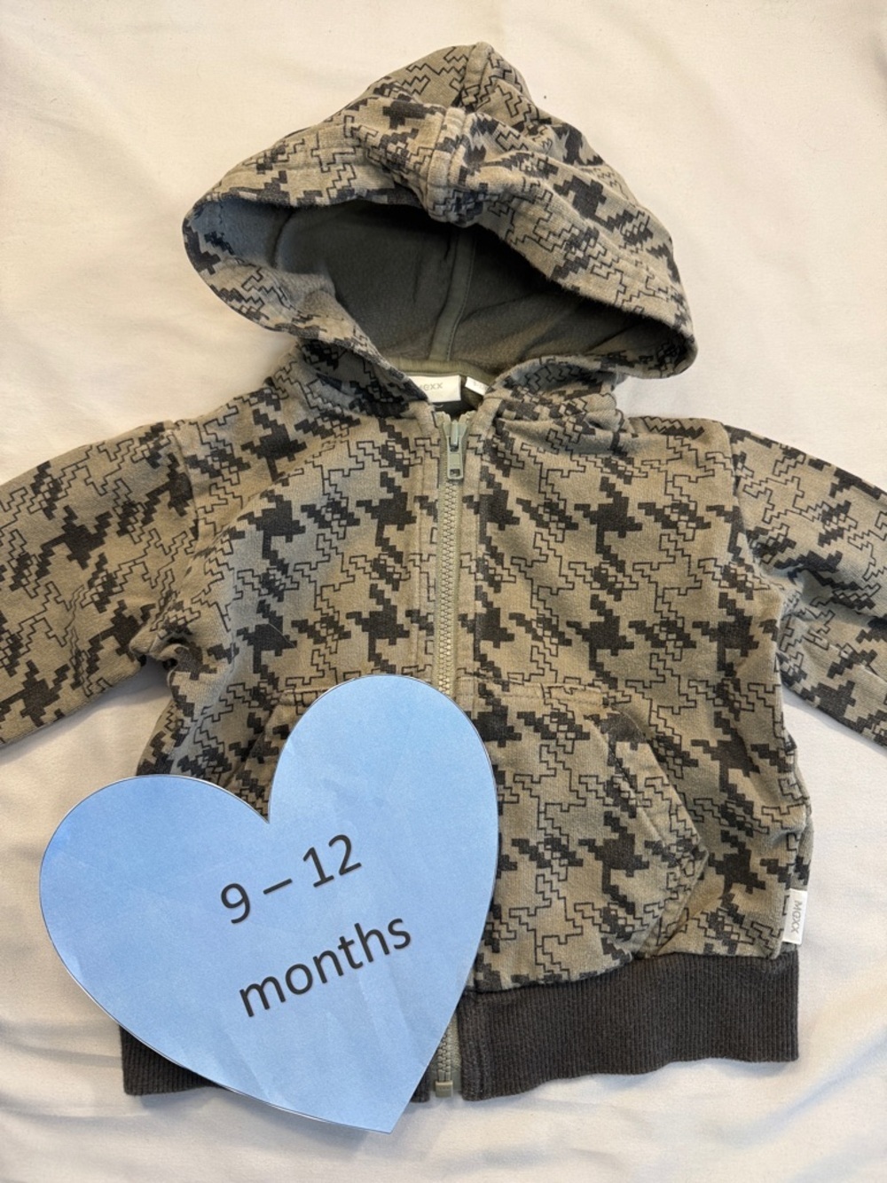 Mexx - full zip hooded jacket. Size 9012 months